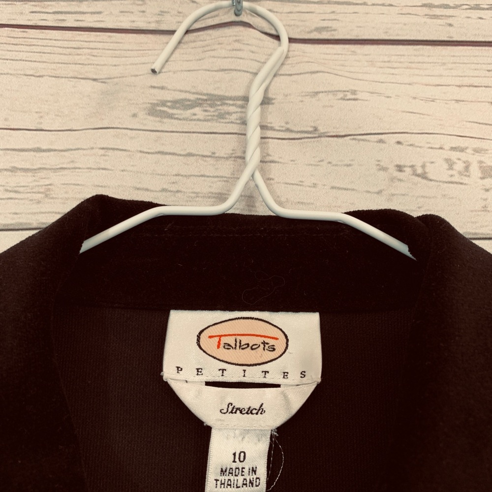 Talbots Petites Stretch Black Velvet Jacket 10 - Picture 4 of 4